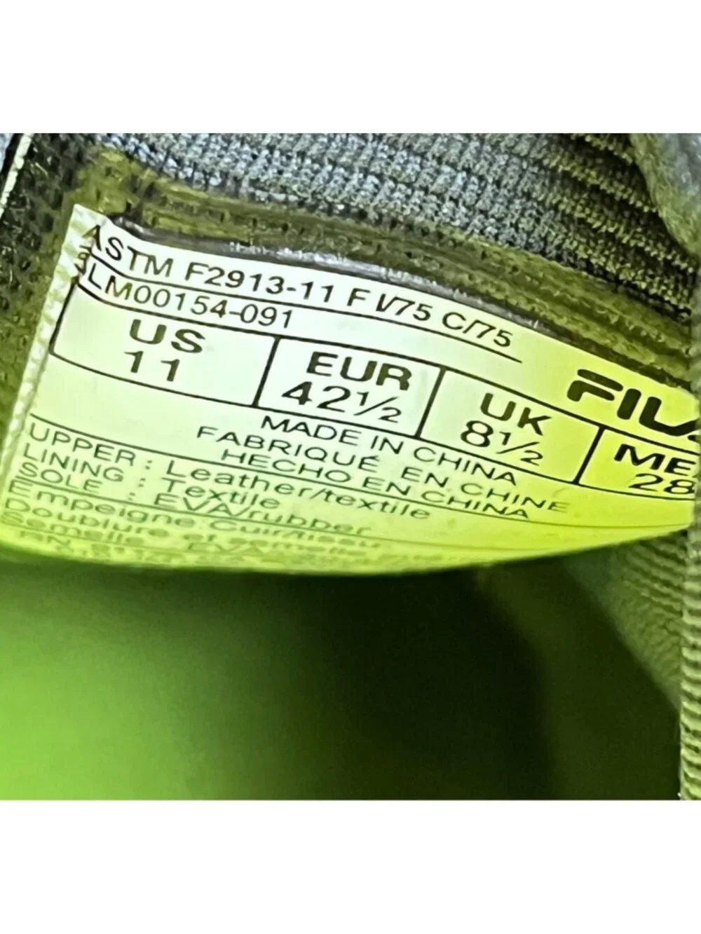 Fila Memory Meira 2 Womens Size 11 Gray Yellow Composite Toe Safety Work Shoes